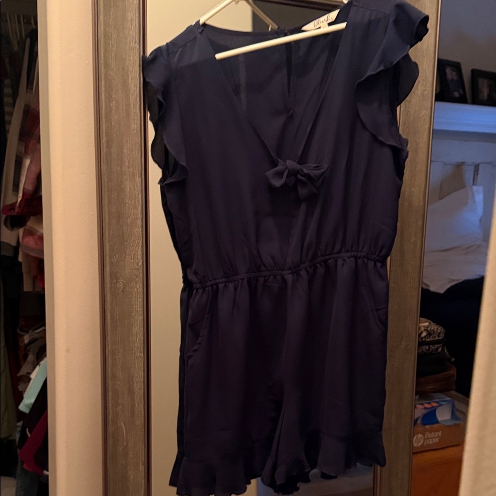 Elegant Navy Ruffled Jumpsuit